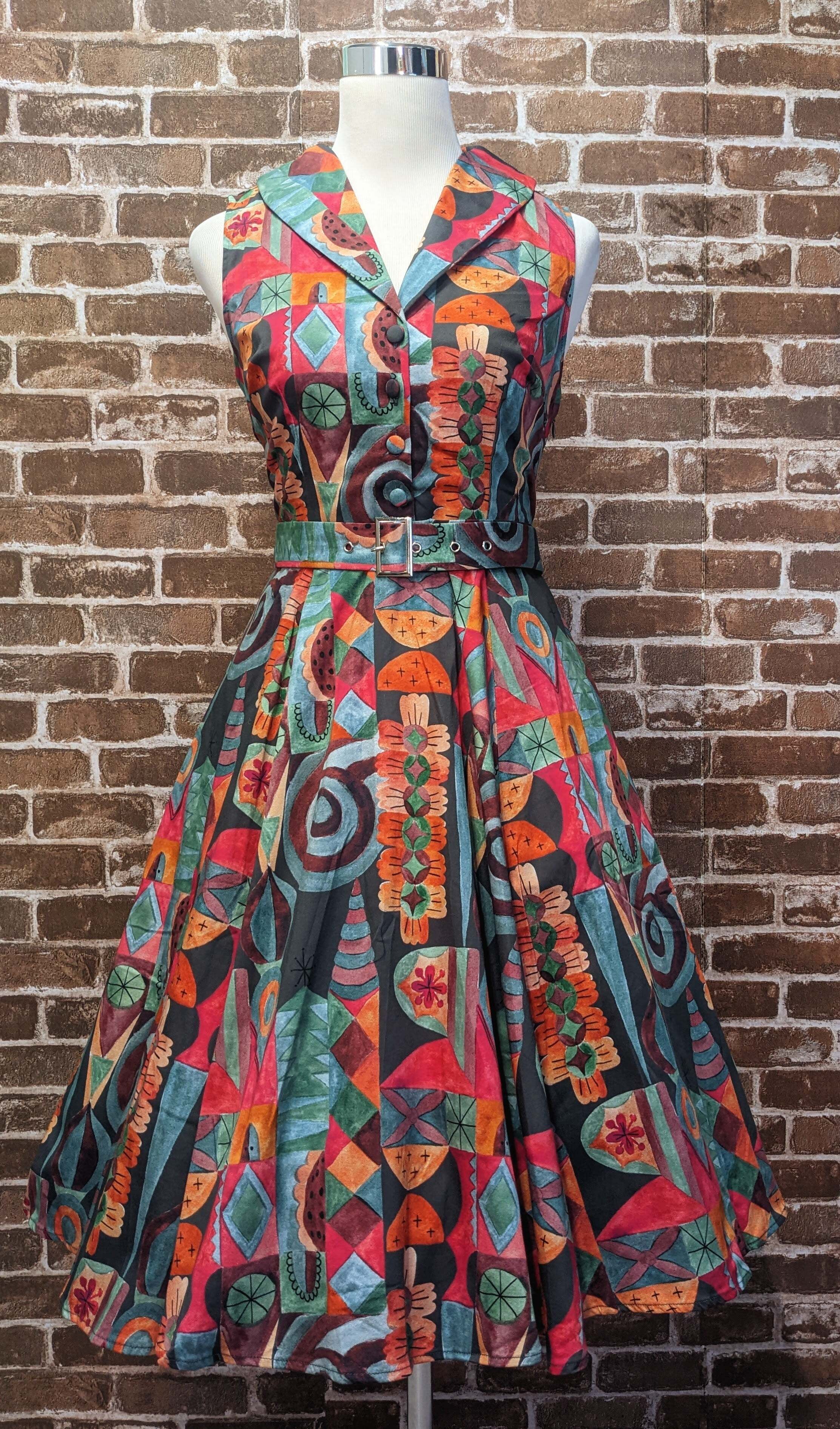 Mid Century Madness 50s Style Fit Flare Dress Ultratwist Vintage