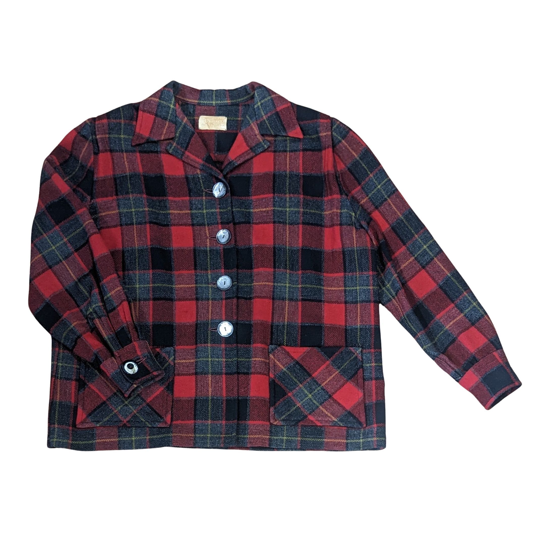 Vintage 50s Pendleton 49er Jacket in Red Plaid size M L Ultratwist Vintage